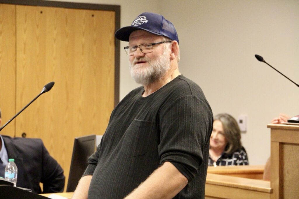 New Sole Commissioner Harold Collins described the crowd size at his first county meeting as “overwhelming” last week. Photo by Shawn Jarrard