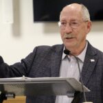 Lamar Paris delivered an emotional farewell in his final meeting as sole commissioner last month. Photo by Shawn Jarrard