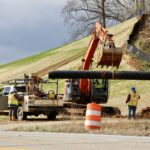 The Vertical Earth construction company is aiming to keep commuters happy as crews work to finish Phase II of GA 515 reconstruction as quickly as possible. Photo by Shawn Jarrard