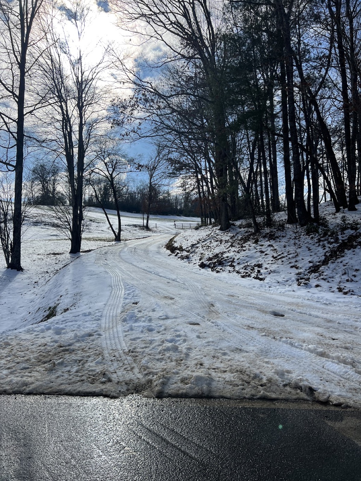 Icy backroads were a common occurrence across the county all last week, endangering school bus routes. Photo/Facebook