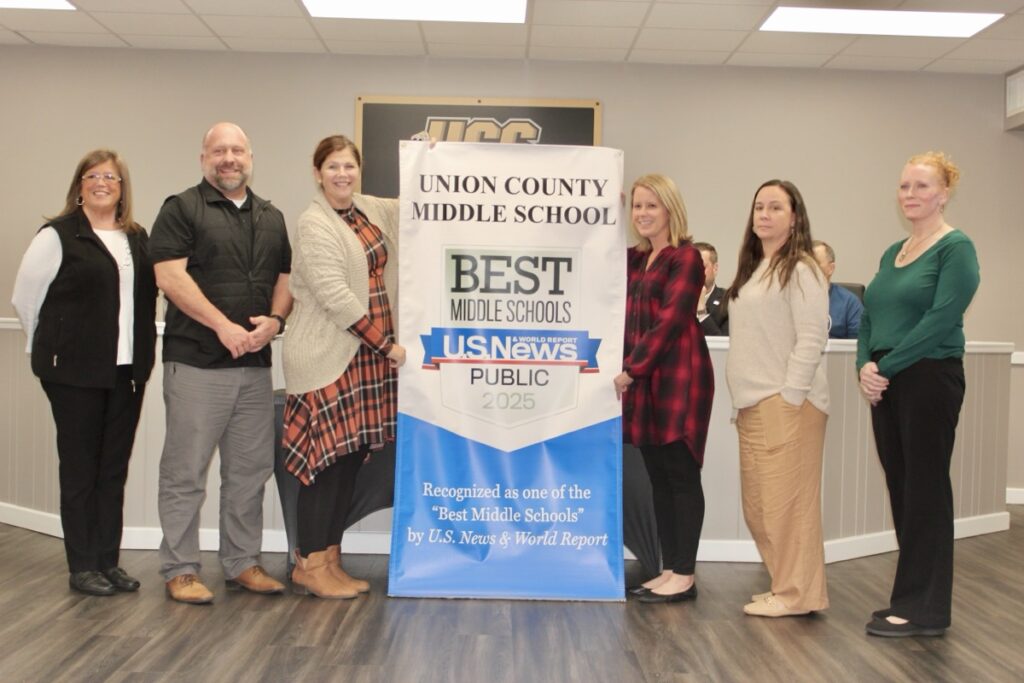 U.S. News & World Report has named Union County Middle School one of the best public middle schools for 2025, as highlighted in the December School Board meeting. Photo by Brittany Holbrooks