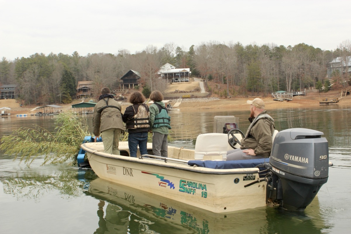 Local students always learn a lot about maintaining fish populations in a manmade lake each year of the program. Photo by Brittany Holbrooks