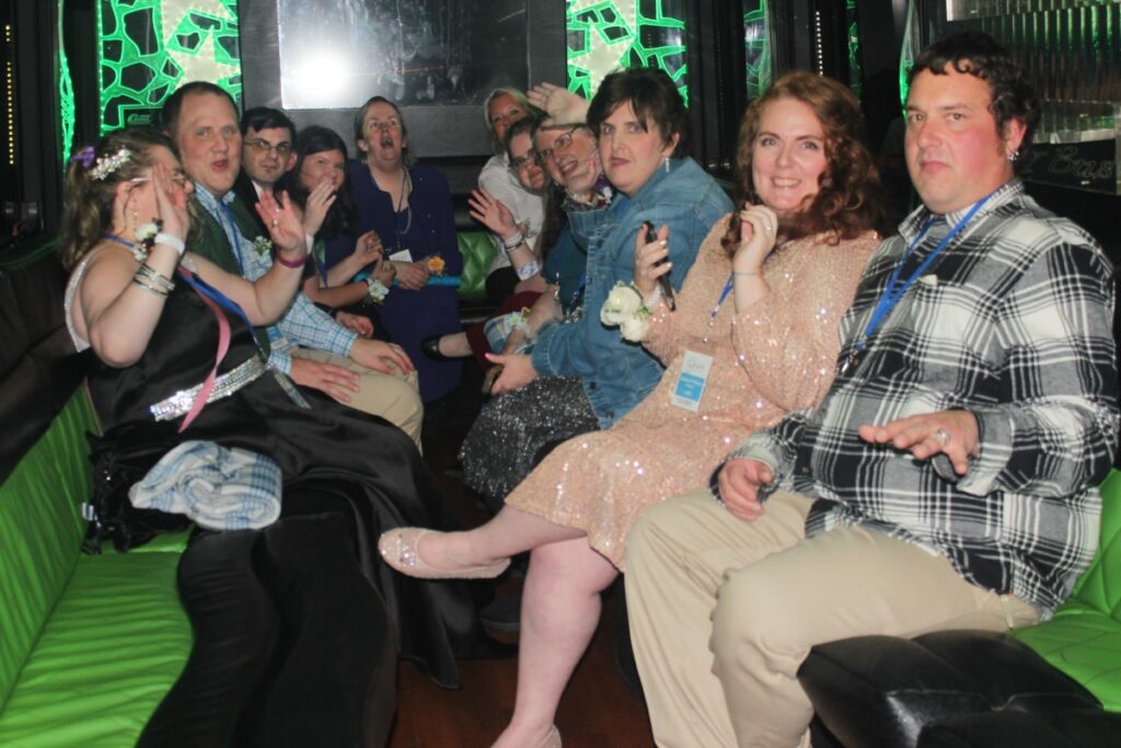 Night to Shine once again featured the popular Party Bus that made its way around the Blairsville Square with plenty of local fanfare Feb. 7. Photo by Brittany Holbrooks