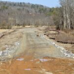 Much work has already been done to cut in the new Young Harris Bypass, with construction to resume next week. Photo by Shawn Jarrard