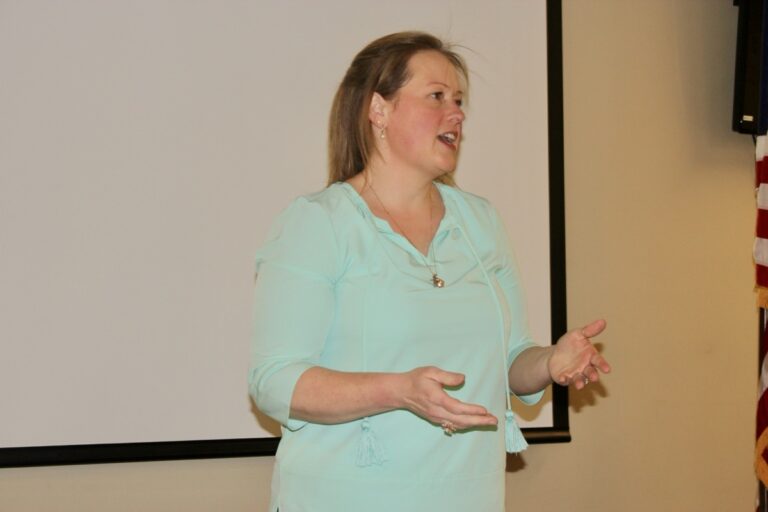 Katy Westbrook of Lux Mitigation and Planning spearheaded the first of several local disaster planning meetings to implement the county’s five-year plan update. Photo by Brittany Holbrooks