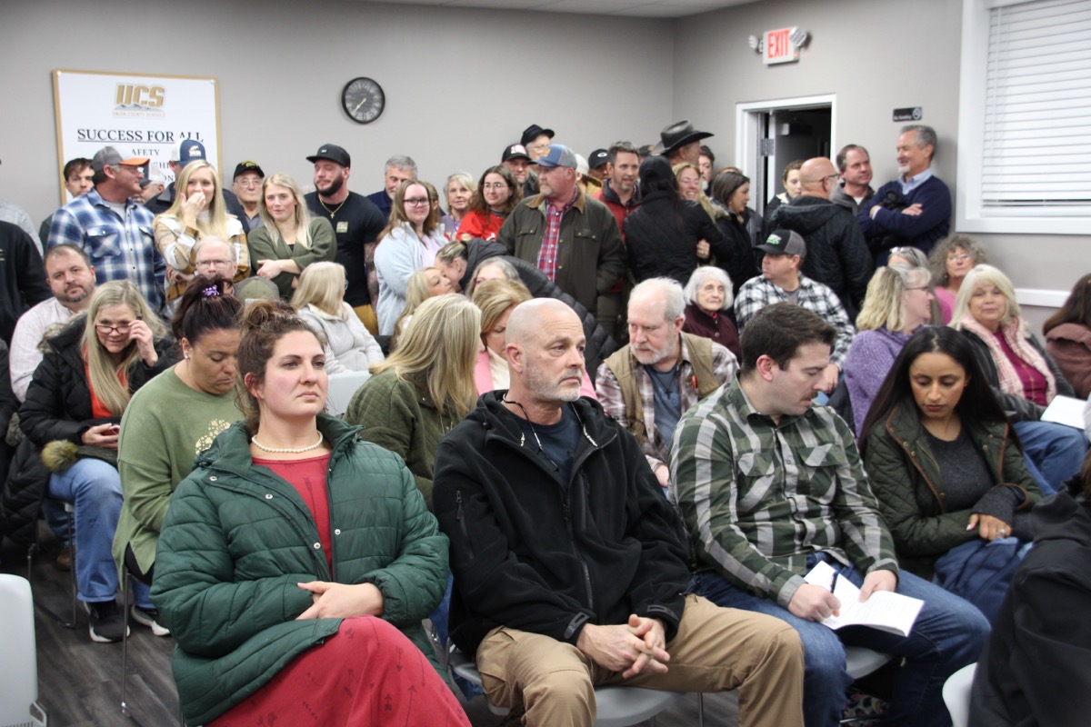 North of 100 people were present for the February meeting of the Union County Board of Education. Photo by Shawn Jarrard