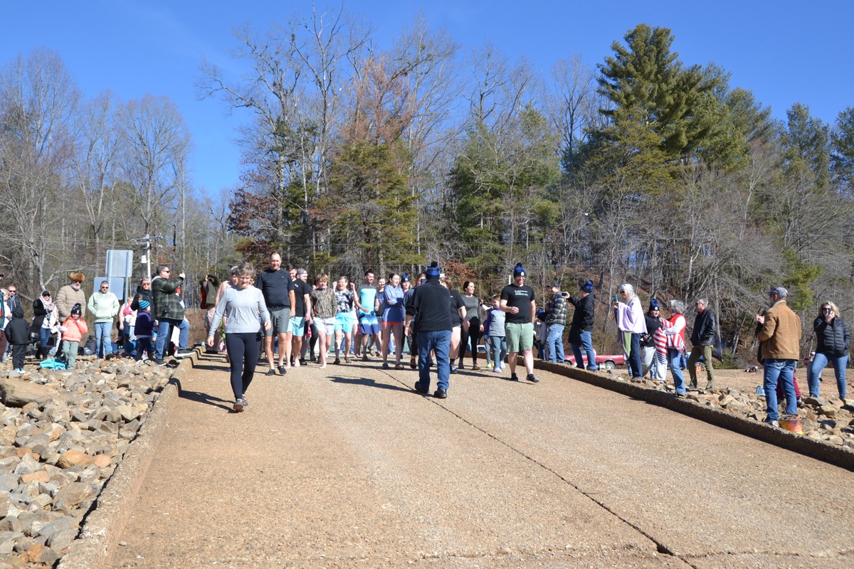 Vertical Church was thrilled with the turnout for its first ever Polar Bear Plunge fundraiser at the end of January. Photo by Shelly Knight