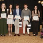 L-R: Chamber President Steve Rowe with outstanding students Mikala Souther, Eliyah Ochoa, Turner West, Gunnar Ingram, Mia Roberts and Khloe Ledbetter in the Feb. 13 Evening with the STARs. Photo by Brittany Holbrooks