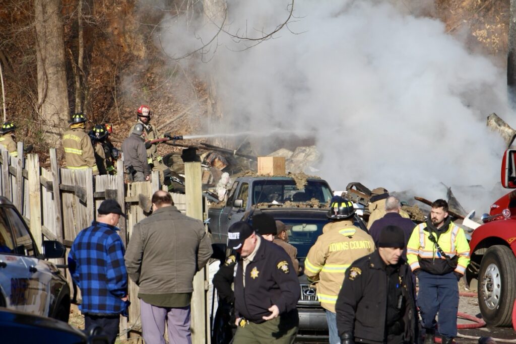 Tragically, a man died Sunday in a home explosion that reverberated for miles in the mountains surrounding Young Harris. Photo by Shawn Jarrard