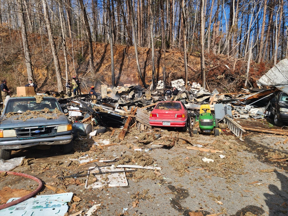 An explosion devastated this home off Brown Circle Sunday, killing the lone occupant.