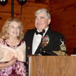 Retired USNR Master Chief Ronald O’Neal Beard with his wife C.J. at the 2025 Seabees All-Military Ball this month. Photo by Brittany Holbrooks