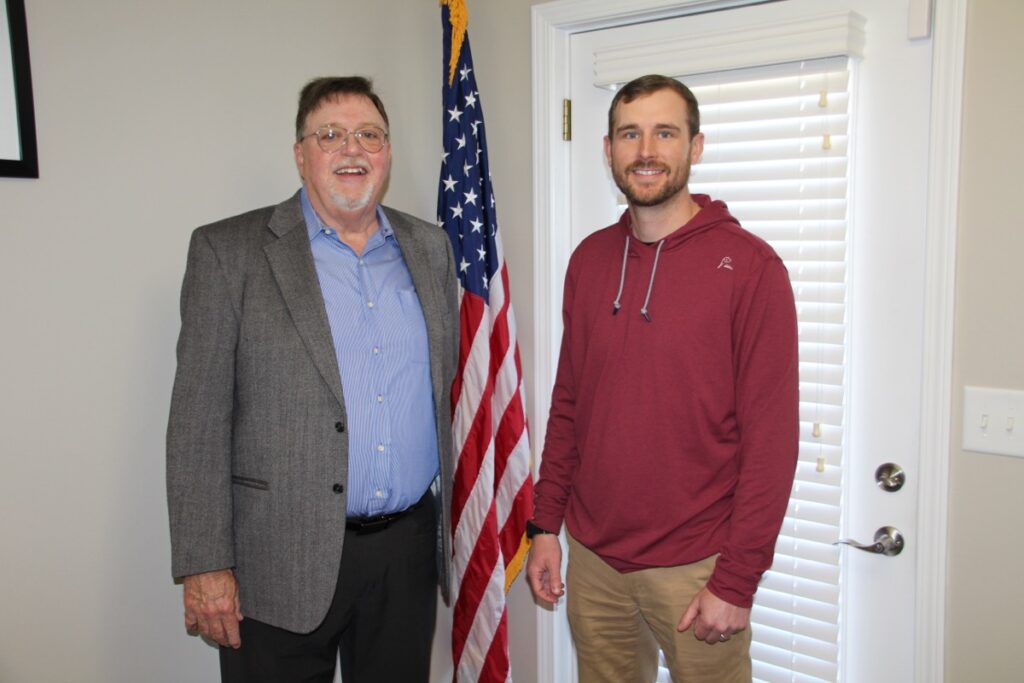 New Blairsville Mayor Buddy Moore and Councilman Brock Gordon after swearing in on Friday. Photo by Shawn Jarrard