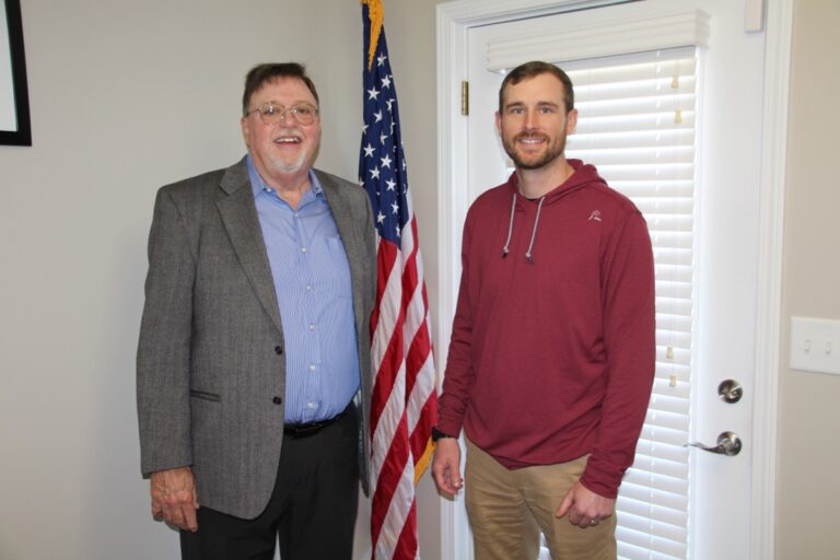 New Blairsville Mayor Buddy Moore and Councilman Brock Gordon after swearing in on Friday. Photo by Shawn Jarrard