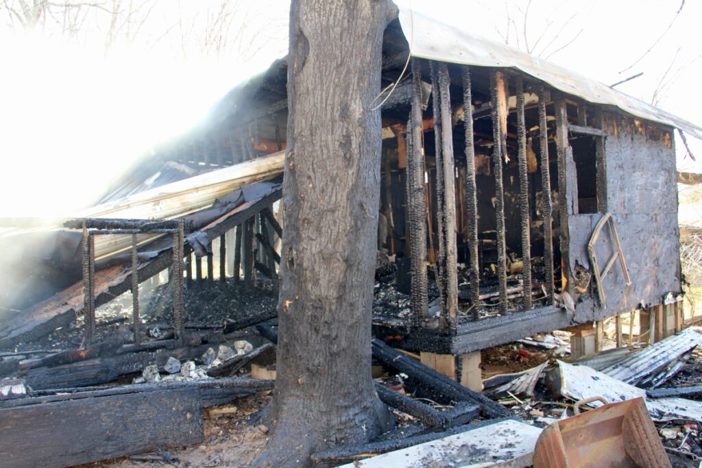 UCFD extinguished multiple fires at a property off Fairview Church Road on Feb. 26, including the vacant home pictured here. Photo by Shawn Jarrard
