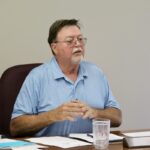 Blairsville Mayor Buddy Moore has settled into his new position at City Hall, pictured here in the April 8 regular city meeting. Photo by Shawn Jarrard