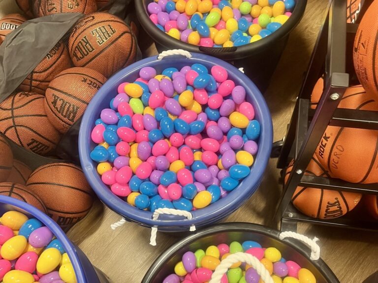 Figuratively speaking, the Sports Center is ready to hatch from all the candy-stuffed eggs the Rec Department will be bringing over to the annual Easter Hunt scheduled for Saturday. Photo/Submitted