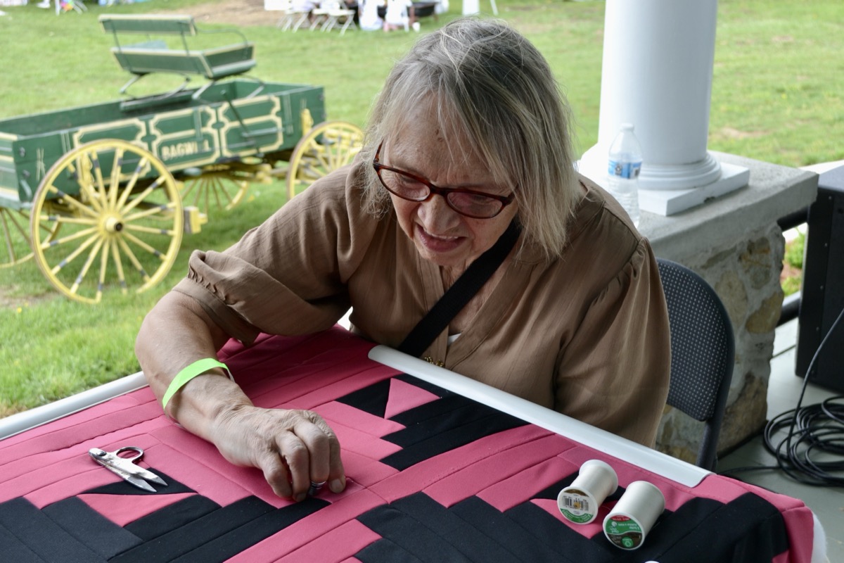 The handmaking of quilts was one of several historical demonstrations on offer during the weekend fundraiser. Photo by Shelly Knight