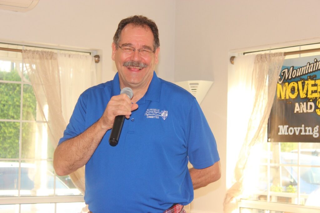 Scottish Festival Entertainment Chair Greg Beyer spoke with the Mountain Movers and Shakers last week. Photo by Brittany Holbrooks