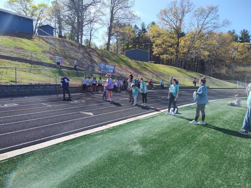 Participants taking to the track for one of several athletic events celebrated by the Towns-Union Special Olympics at host Towns County Schools last week. Photo by Shelly Knight