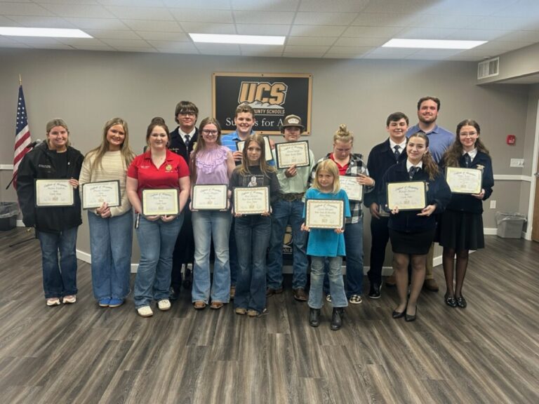 Union County FFA students received well-deserved recognition in the May regular meeting of the School Board. Photo by Todd Forrest