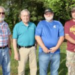 (L-R) Mickey Cummings, Frank Riley, Harold Collins and Dustin “Rog” Rogers are excited for the June 7 ribbon cutting at the new Butternut Creek Trail, on the opening day of the Union County Farmers Market. Photo by Shawn Jarrard