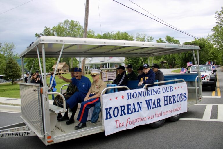 Parade Grand Marshal Jack McCorkle, Frank Merritt, Roger Pilcher and other Korean War veterans highlighted the theme of the 2025 Memorial Day events on Saturday. Photo by Lowell Nicholson
