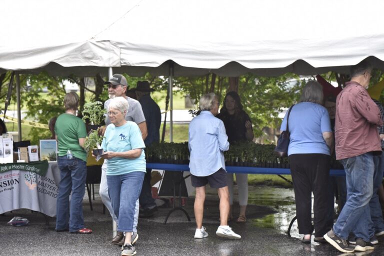 Attendees of United Community’s Customer Appreciation Day braved the elements Friday to pick up free tomato plants, as well as hotdogs, sodas and T-shirts courtesy of the bank.