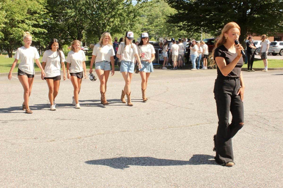 Hannah Von Hof from Laces n’ Lines gave line dancing lessons to seniors looking to take advantage of all the opportunities for fun at the free party thrown for them by United Community.