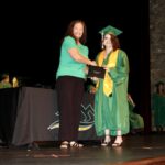Mountain Education High School Class of 2025 Graduate Kaitlyn Dolby receiving her diploma from Union Campus Principal Jennifer Ludlum. Photo by Brittany Holbrooks