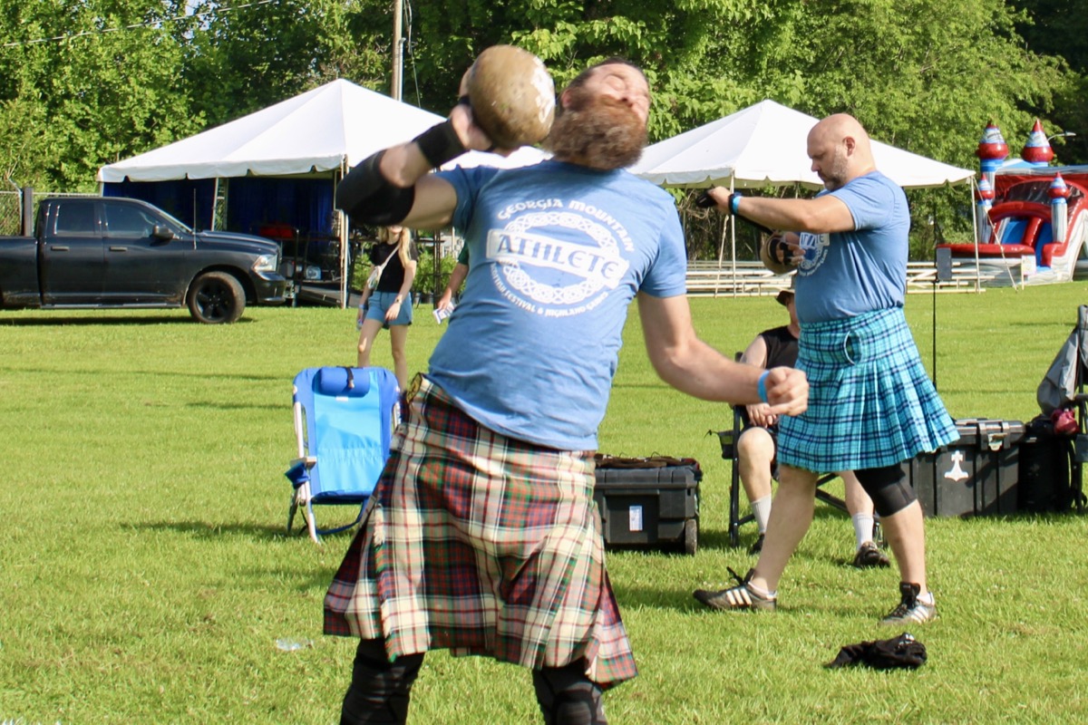 Highland Games are always a big draw of the Scottish Festival, including the stone put, pictured here. Photo by Lowell Nicholson