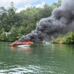 Blairsville resident Art Miller’s boat exploded on Friday while his family and friends were using it to celebrate the Fourth of July. The cause remains under investigation. Photo/Facebook