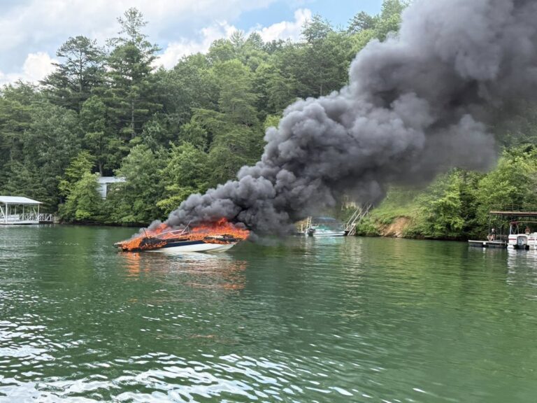 Blairsville resident Art Miller’s boat exploded on Friday while his family and friends were using it to celebrate the Fourth of July. The cause remains under investigation. Photo/Facebook