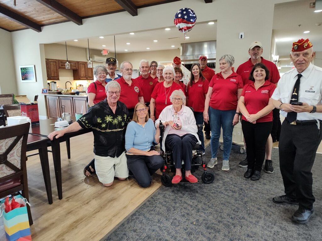 The American Legion Post 121 and Auxiliary had a blast wishing Flo Gerrard a Happy 100th Birthday on June 24, with family and friends. Photo by Shelly Knight