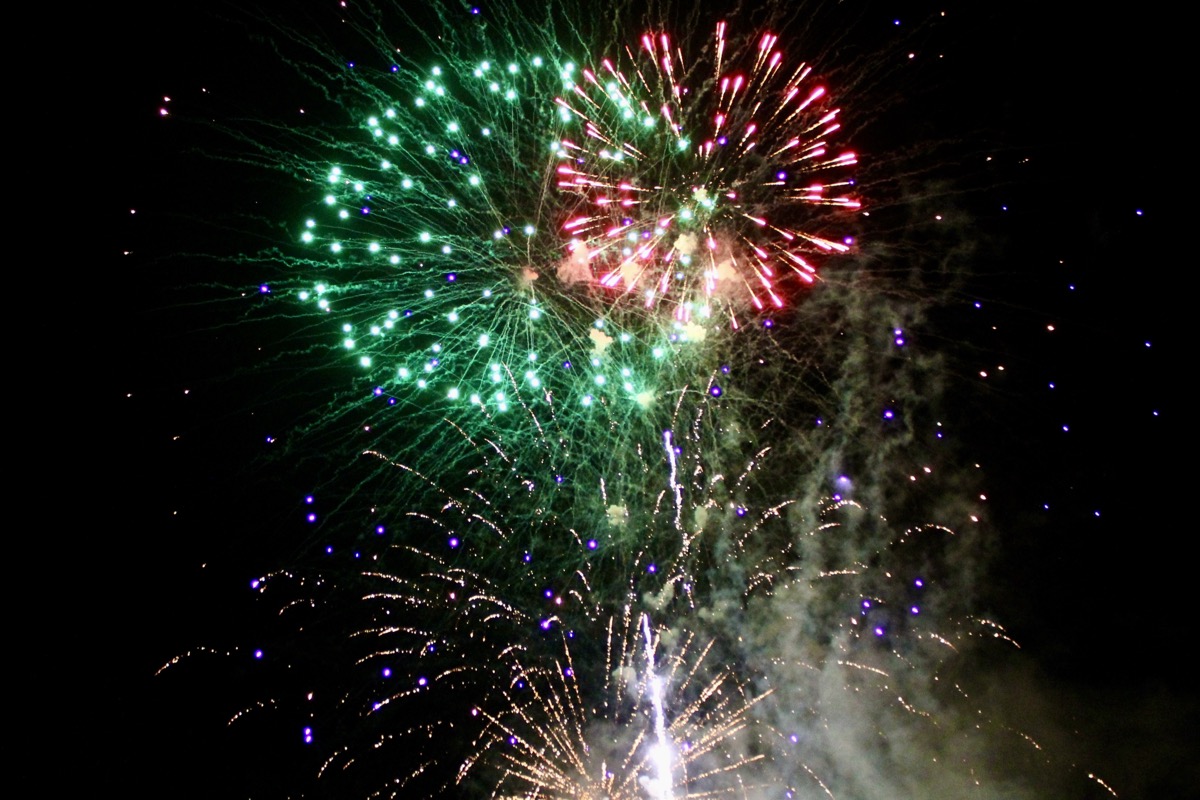 The historic celebration of the Fair’s history ended with a tremendous fireworks display behind Anderson Music Hall on Aug. 14. Photo by Lowell Nicholson