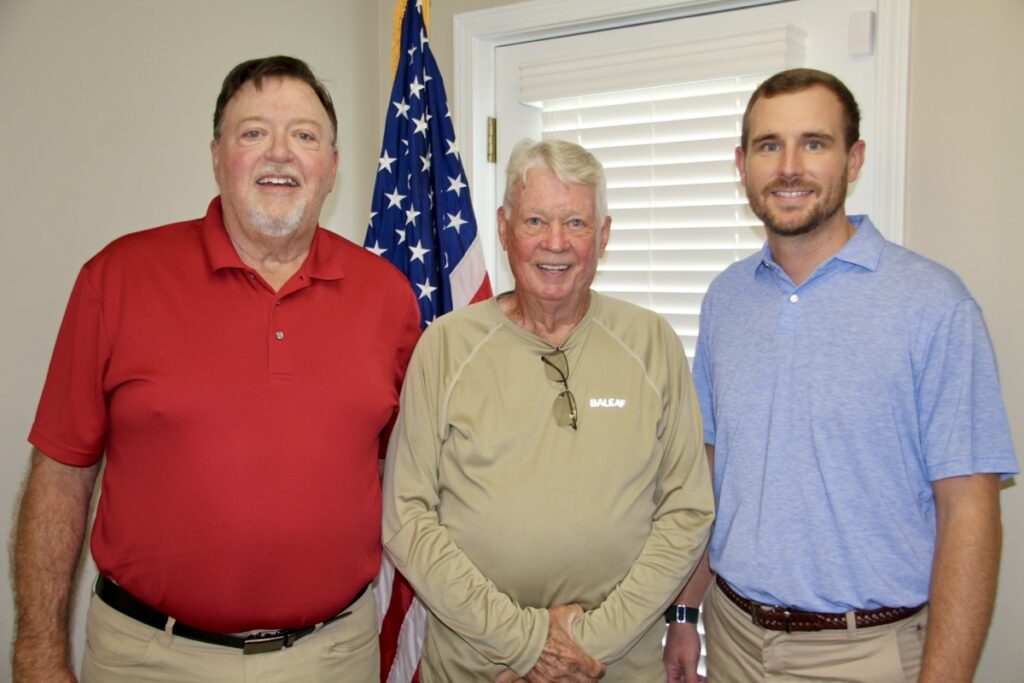 Blairsville Mayor Buddy Moore, Councilman Tony Dyer and Councilman Brock Gordon all qualified unopposed last week for four more years in office. Photo by Shawn Jarrard
