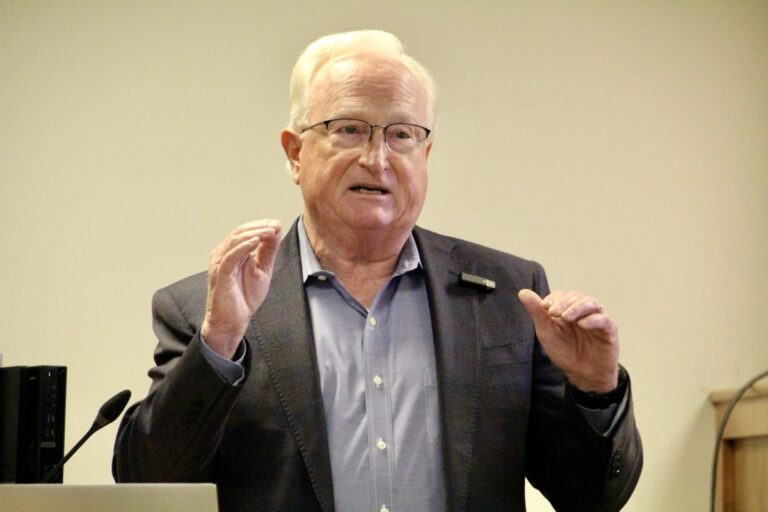 Consultant Phil Sutton of Rochester & Associates LLC discussed all things FLOST in the Aug. 21 county meeting, even sticking around through the end of the hour-plus meeting to be available for public Q&A. Photo by Shawn Jarrard