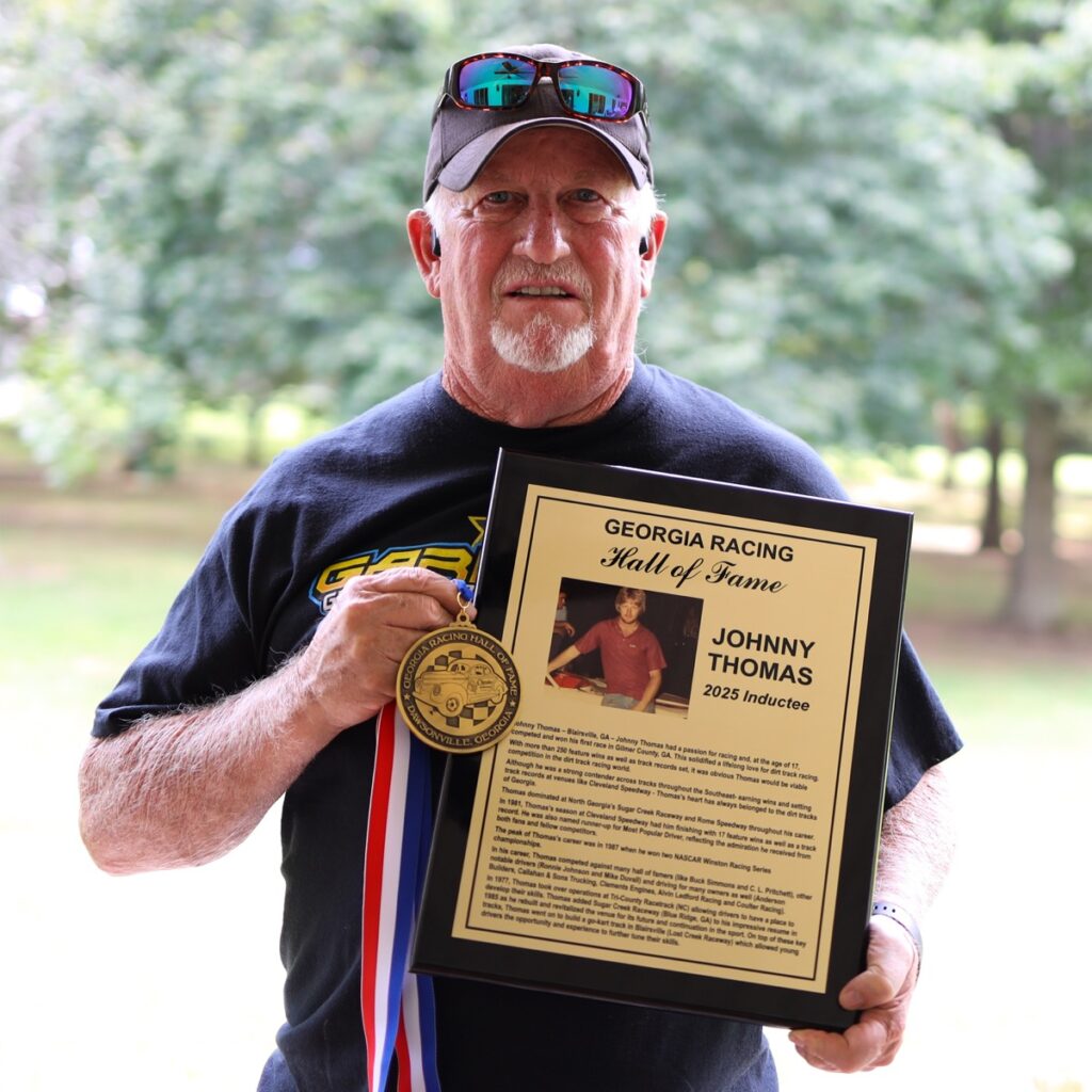 Johnny Thomas of Blairsville was inducted into the Georgia Racing Hall of Fame on Saturday, Aug. 2. Photo by Daysha Pandolph