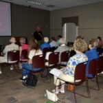 UCSO Sgt. Bob Calamari’s semi-regular public scam class had terrific attendance at the library last week. Photo by Brittany Holbrooks