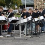 The Woody Gap Band of Steel gave a spirited performance on the Hiawassee Town Square Saturday. Photo by Brittany Holbrooks