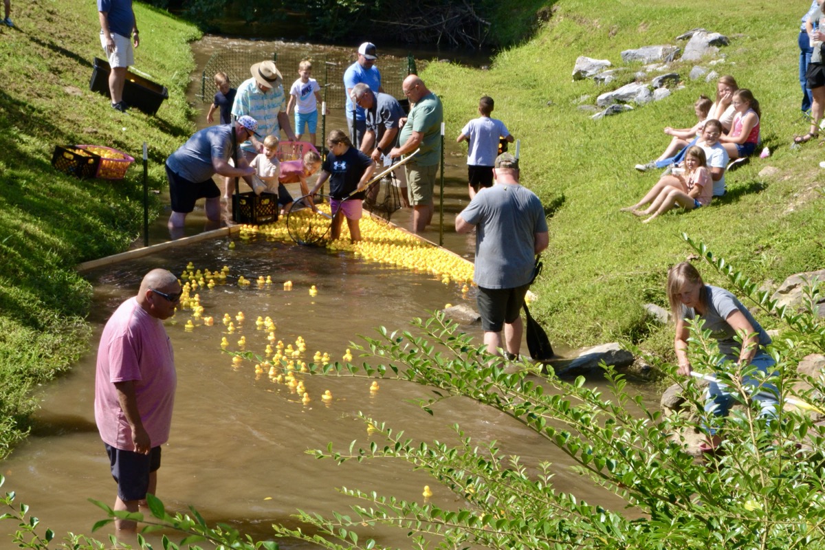 The Duck Derby is always a family affair on Butternut Creek, with hundreds of people turning out to watch the race every year. Photo by Brittany Holbrooks
