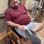 Capt. Brantley Worley of the neighboring McCaysville Police Department in the hospital after getting patched up from being shot while responding to a Sept. 12 call for service. Photo/Facebook
