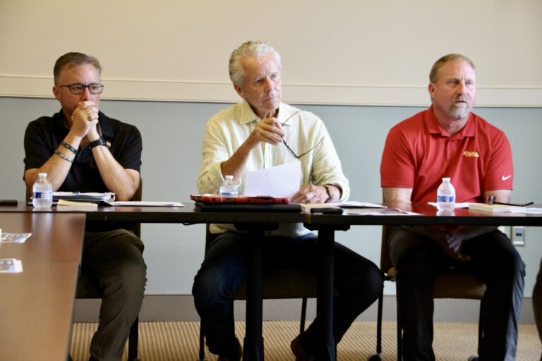 (L-R) UCDA Board Vice Chair Ivan Walker, Chair Rick Davenport and Member Jason Henson in their September regular board meeting. Photo by Shawn Jarrard