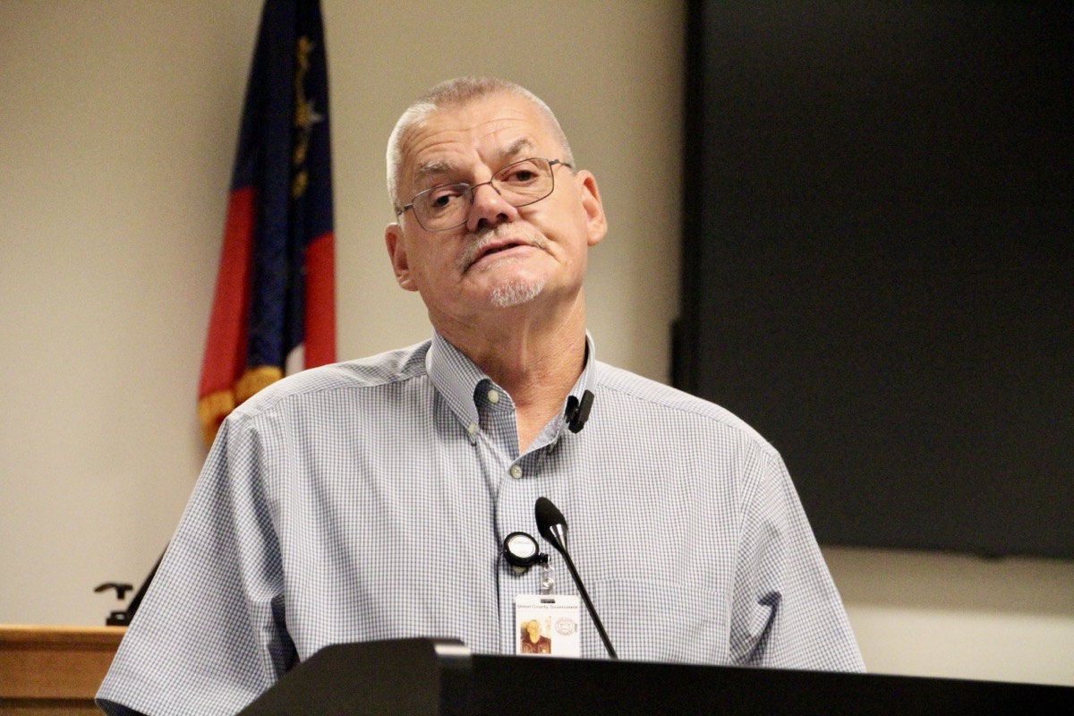 Union County Manager Tony Hughes delivered multiple county operations updates on Oct. 16, as has become his custom at the monthly commission meetings. Photo by Shawn Jarrard