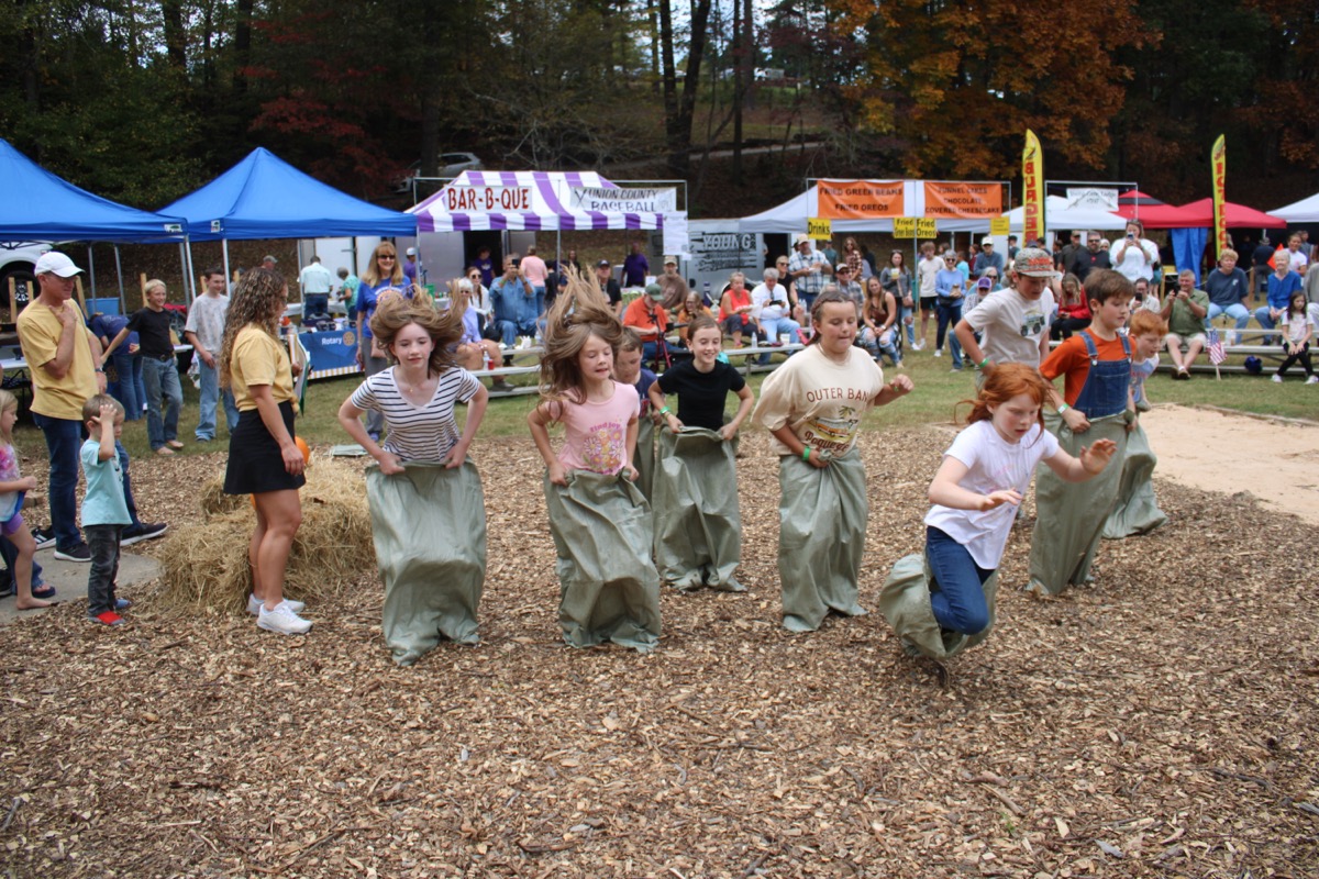 The Sack Race is a popular kids-only addition to the annual Sorghum Games. Photo by Lowell Nicholson