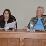 Blairsville City Council Members Kayla Hemphill and Tony Dyer in their Oct. 29 called meeting. Photo by Brittany Holbrooks