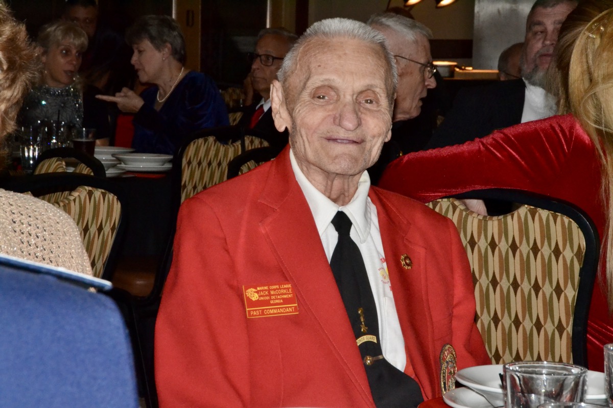 Local legend and Marine Veteran Jack McCorkle had a wonderful time celebrating with fellow Marine Corps League members at their ball earlier this month. Photo by Brittany Holbrooks