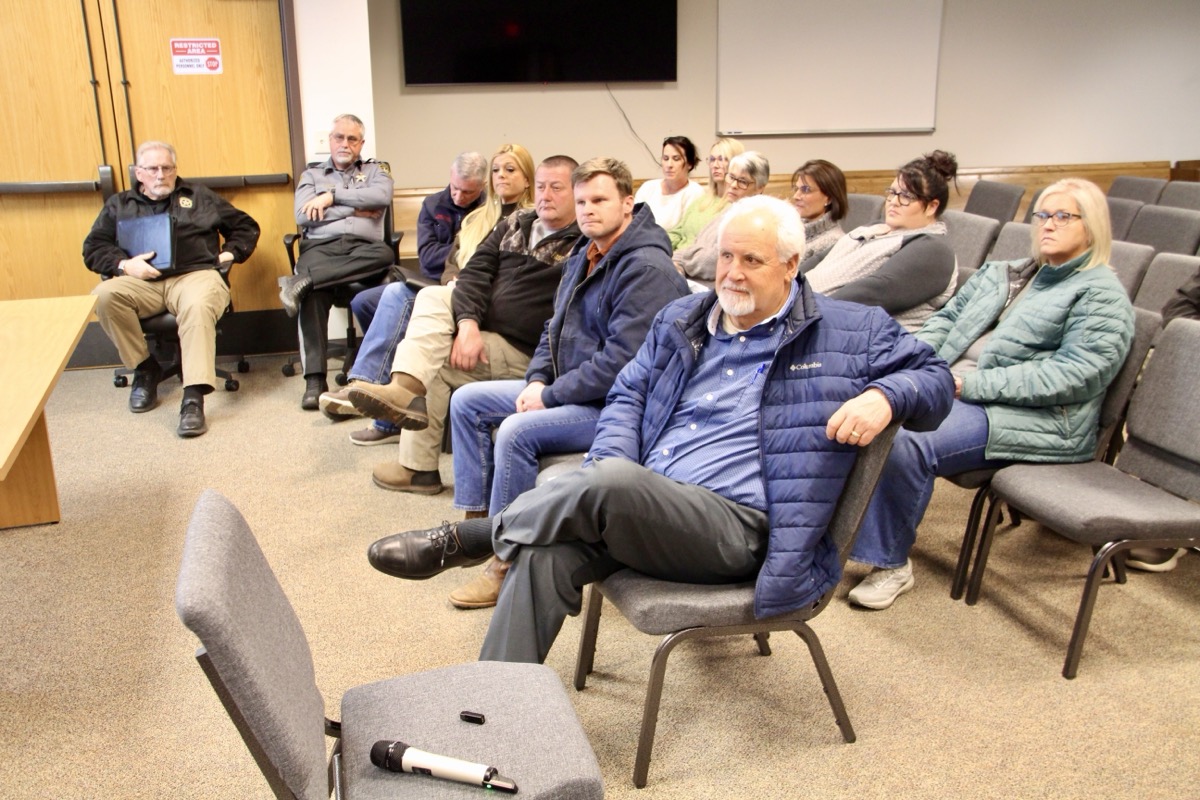 More than a dozen department heads and local officials attended the Dec. 15 budget public hearing hosted by the Union County Commissioner’s Office. Photo by Shawn Jarrard