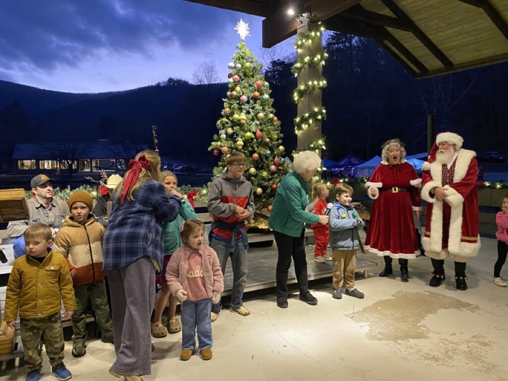 Vogel Christmas Program and Tree Lighting volunteers hosted families for the reliably faith-filled community tradition this month, complete with fun activities like caroling for youngsters. Photo by Samantha Laratta