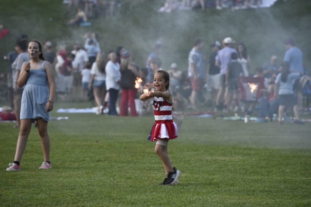 Fireworks celebration for Independence Day in Suches, Georgia