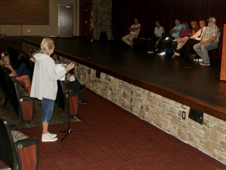 Residents posed questions during the Q&A portion of the SPLOST Town Hall last week. Photo by Brittany Holbrooks